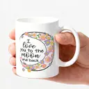 Alphynix 1pc To The Moon And Back Mug, 11oz Ceramic Coffee Cup with Hand Drawn Floral Wreath, Romantic Gift for Her, Him, Wife, Husband, Anniversary image 2