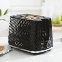 DAEWOO Argyle 2 Slice Toaster, Wide Slots, Textured Black - SDA1774GE image 1