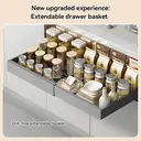 VIVREAL Extendable Storage Rack – Gray Small Drill-free Pull-out Basket， Stainless Steel， Adjustable 12.6–20.5 in， Easy Installation， S32G, New Year Sale , Top gift picks image 4
