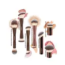 MAANGE Lot de 7 pinceaux à maquillage en aluminium de qualité professionnelle avec pochette de rangement image 7