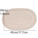 Lot de 6 sets de table ovales tressés 30 x 45 cm - Beige clair image 5