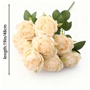 Yuejia Décoration bouquet de roses artificielles en soie 48 cm - Champagne image 1