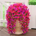 4Pcs 30in/76cm
Artificial Flowers for Outdoors, Fake Artificial Hanging Flowers for Outdoors Realistic Hanging Flowers Silk Petunia Faux Flowers for Porch Patio(fuchsia&rose red) image 9