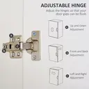 HOMCOM 2-Door Clothes Wardrobe w/ Rail Shelf 2 Drawers Wood Feet Elegant Home Storage Organisation Furniture Dresses Coats Blankets Shoes White image 6