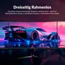 CRUA 24 Inch Immersive 3000R Curved Gaming Monitor | Full HD 1080P 120Hz 99% sRGB – Eye-Care Blue Light Filter, Three-Side Narrow Bezel, HDMI/VGA for Home Office/Dorm/Console Gaming (Black) image 5