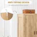 HOMCOM Modern 2-Door Wardrobe with 2 Drawers and Rail, Deep Clothes Storage Unit for Bedroom, 80 x 54 x 180 cm, Natural image 6