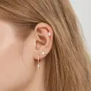 Ever Faith 3 - pair Dangle Huggie Earrings Set Dainty Hoop Spike and Stud Earrings with Cubic Zirconia image 2