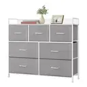 Ochama x SONGMICS Chest of Drawers, Dresser, Bedroom Furniture, Metal Frame, 7 Drawers, Modern, Dove Grey and Cloud White image 1