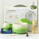 TEANAGOO 7 Pcs Matcha Set,Green Matcha Whisk Set, Ceremony Matcha Powder Kit,Matcha Tea Set for Making Latte,Matcha Whisk Set and Bowl with Scoop&Sifter,Fuji Design Ceramic Bowl,Gift for Matcha Lovers, New Year Sale , Top gift picks image 1