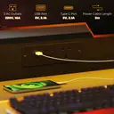 HOMCOM Gaming Desk with LED Lights and Power Outlets, 100 x 60cm Z Shaped Computer Desk with Monitor Stand and Steel Frame, PC Gaming Table for Home Office, Black image 4