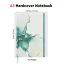 Jubiluu A5 Hardcover Notebook with Lined Pages - 96 Sheets (100g offset paper), Bookmark & Elastic Band -Classic Cream Ruled Journal for Writing, School, Office, and Gifts-Teal Marble Art image 2