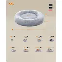 SONGMICS Lit donut pour chien avec housse amovible et lavable gris clair - Ø 100 cm image 9