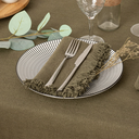 Atmosphera Maha Lot de 2 serviettes de table kaki - 40 x 40 cm image 1