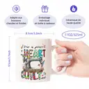Alphynix 1 Mug blanc 33cl avec citation "Je couds un morceau de mon CŒUR dans chaque COUVRE-LIT" & lettres patchwork, cadeau de Noël ou Thanksgiving sincère pour adeptes du patchwork,Le cadeau de la saint-valentin, cadeau d’anniversaire image 7