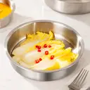 Maxcook 24cm/9.45inch 304Stainless steel dish Deepened palte Non-toxic Unbreakable
Metal Dishes Plates image 2