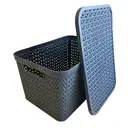 Strata Large Urban Store Basket with Lid Charcoal Grey 24L image 2