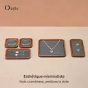Oirlv Plateau en Bois de Luxe pour Présentation et Rangement de Bijoux  Plateau de Tiroir pour Bijoux avec Séparateurs Amovibles – Idéal pour Bagues, Boucles d’Oreilles et Colliers – 1 pièce image 2