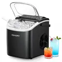 EUHOMY Countertop Ice Maker – Self-Cleaning Function – 9 Cubes in 6 Minutes – Portable Ice Cube Maker with Ice Scoop & Basket – For Home, Kitchen, Office, Bar image 0