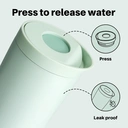 Bottle Bottle Insulated Travel Mug 350ml Stainless Steel Office Coffee Cup with Push Button Lid Keeps Cold and Hot for 8 Hours (Green) image 3