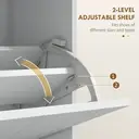 HOMCOM Narrow Shoe Cabinet with 3 Flip Doors for 12 Pairs of Shoes, Slim Shoe Storage Cabinet with Adjustable Shelves for Hallway, Entryway, White image 4