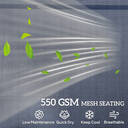 Outsunny Sun Loungers for Garden Set of 2, 5-Level Adjustable Reclining Sun Lounger Chairs, Flat Garden Lounger Sunbed with Texteline Seat, Steel Frame for Patio, Beach, Dark Blue image 4