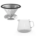 STARESSO Pour Over Coffee Maker with Double Stainless Filter 20 fl oz, Thickened Heat-Resistant Borosilicate Glass Pour Over Coffee Dripper, 600ml Clear, FG6 image 0