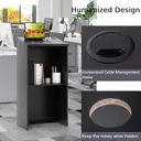 COSTWAY Podium Hostess Stand for Speakers with Storage Shelf-Black image 3
