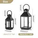 Black Decorative Candle Lantern: Metal Pillar Candle Holders for Table Centerpiece - 10.2in Tall Hanging Lanterns for Outdoor Wedding Party Home Living Room Fireplace Decor image 1
