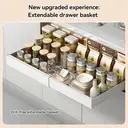 VIVREAL Extendable Storage Rack – 2 White Small Drill-free Pull-out Basket， Stainless Steel， Adjustable 12.6–20.5 in， Easy Installation， S32W*2, New Year Sale , Top gift picks image 5