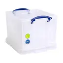 Really Useful Plastic Storage Box 35L Clear (Pack of 3) image 2