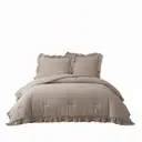 Meeallhome  Comforter Set  Vintage Ruffle Bed Set 200*200cm/50*75cm*2 Wheat-colored image 7