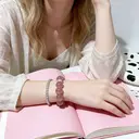 VoxorAI L8 Bracelet en cristal naturel artisanal - Rose pivoine image 5