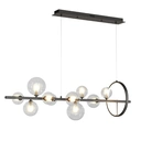 Homary Modern 10-Light Black Kitchen Island Pendant Light with Glass Globe Shade image 1