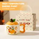 Everything goes well 400ml/13.5oz Chinese-style household simple and lovely ceramic cups with orange lids image 3