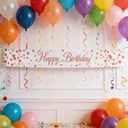 Rose Gold Holographic Happy Birthday Banner 9FT image 2
