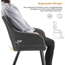 CLIPOP Dining Chair Set of 2 Faux Leather Upholstered Kitchen Counter Chair with Armrest and Metal Legs Living Room Reception Chairs for Dining Room Lounge Bedroom or Office 0427 grey 45*52*83 cm image 5