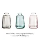 Vases for Flowers Small Vase for Table Decoration, 3Pcs Vintage Bud Vases Coloured Ribbed Mini Vase Set for Kawaii Living Room Decor Bedroom Wedding Centrepieces image 6