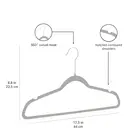 ANQI Cintres antidérapants en velours pour costumes, gris/argent - lot de 50 image 5