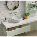 DeerValley Round Bathroom Vessel Sink, Modern Above Counter Ceramic Vanity Vessel Sink, 32.5 x 32.5 x 14cm Bathroom Art Basin (White) image 1