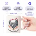 Alphynix 1 Mug blanc 33cl avec citation "Juste une fille qui aime les poules" & art floral coq, cadeau de Noël ou Thanksgiving ferme charmant,Le cadeau de la saint-valentin, cadeau d’anniversaire image 7