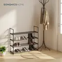 Ochama x SONGMICS  Schuhständer 4 Ebenen, Schuhaufbewahrung, aufrecht oder umgedreht, für 20-25 Paar Schuhe, stapelbar, schwarz image 3