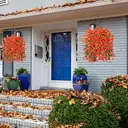 Yuejia Lot de 4 bouquets suspendus de fleurs artificielles en soie liseron orange - 75 cm image 6