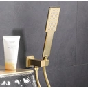 Homary Wall Mount Bath Tap Solid Brass Single Lever Handle in Brushed Gold image 2