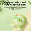 ochama Bambus Toilettenpapier, Fünf-lagig Verstärkt, Rollen-Packung mit Kern, Ungebleichtes Bambuszellstoffpapier, Badezimmerpapier, 200g * 27 Rollen, Familienpackung image 1