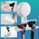 TAILI Porte-rasoir à ventouse pour douche lot de 2, serviette, éponge, support de rasoir pour mur de salle de bain, crochets de douche à ventouse puissants, faciles à installer et réutiliser, Blanc image 4