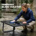 Outsunny 4 Piece Garden Furniture Set, Outdoor Sofa Set with Loveseat, 2 Armchairs, Coffee Table and Cushions, Patio Furniture Conversation Set for Poolside Porch, Black image 6