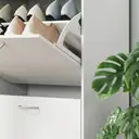 HOMCOM Wooden Modern Design 4 Drawer Shoes Cabinet Pull Down Shelf Storage Organiser Entrance Hallway Furniture - White image 8