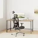 Sihoo M57 Chaise de bureau ergonomique en mesh avec soutien lombaire réglable, accoudoirs 3D, dossier haut respirant, noir image 2