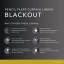Furn Essentials Pencil Pleat Curtain Lining Blackout W:163xL:221cm for W:168xL:229cm Curtains image 2