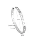 Silver Tone Stainless Steel Cuff Bangle, Minimalist Bangle with CZ Stone Inlays, Tarnish-Resistant Daily Jewelry image 1